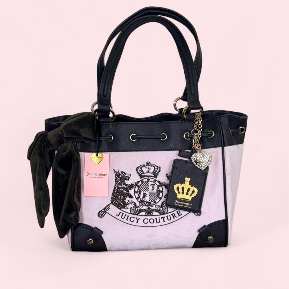 Juicy couture day dreamer in pink and brown tote bag scottie dogs